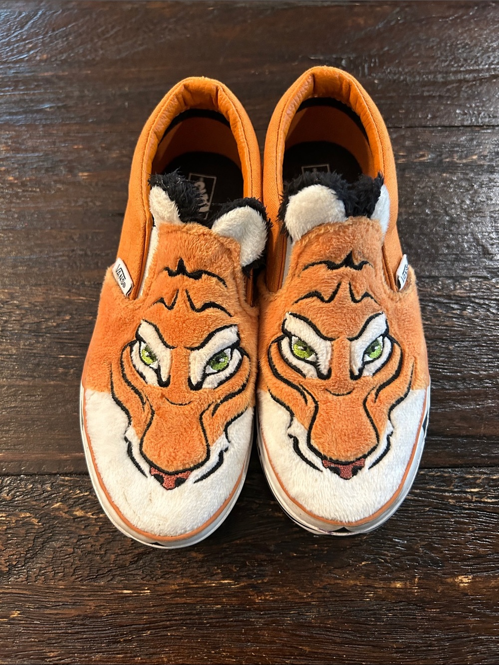 Vans x Project CAT Slip-On V Wild Tiger Faux Fur Shoes Toddler Size 1